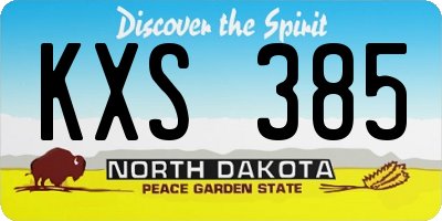 ND license plate KXS385