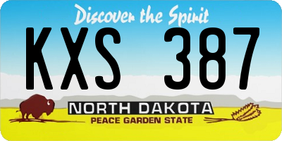 ND license plate KXS387