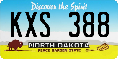 ND license plate KXS388