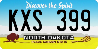ND license plate KXS399