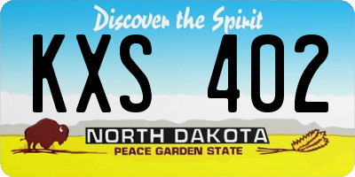 ND license plate KXS402