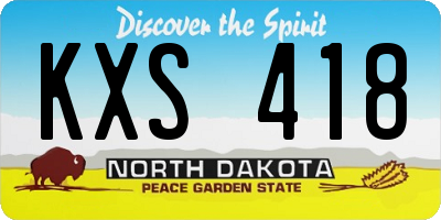 ND license plate KXS418