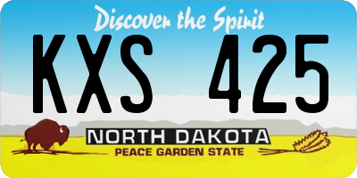 ND license plate KXS425