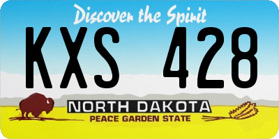 ND license plate KXS428
