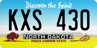 ND license plate KXS430