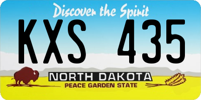 ND license plate KXS435
