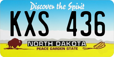 ND license plate KXS436