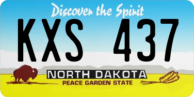 ND license plate KXS437