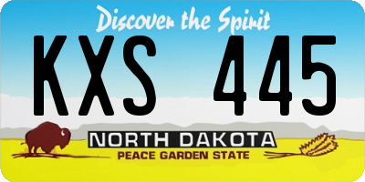 ND license plate KXS445