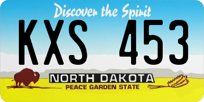 ND license plate KXS453