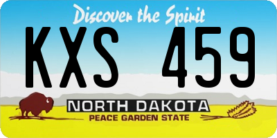 ND license plate KXS459