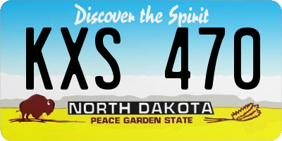 ND license plate KXS470