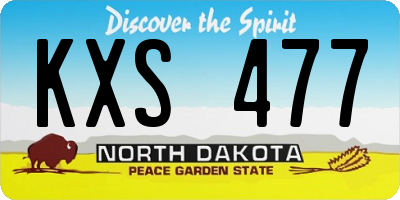 ND license plate KXS477