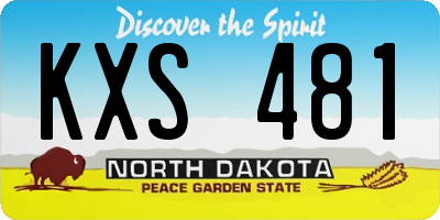 ND license plate KXS481