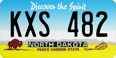 ND license plate KXS482