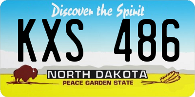 ND license plate KXS486
