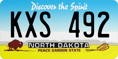 ND license plate KXS492