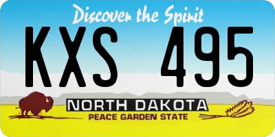 ND license plate KXS495