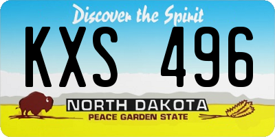 ND license plate KXS496