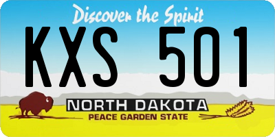 ND license plate KXS501