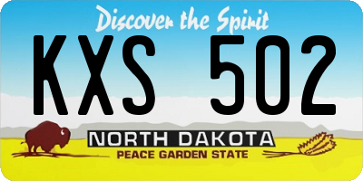 ND license plate KXS502