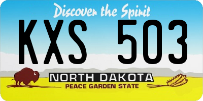 ND license plate KXS503