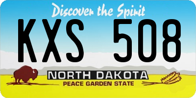 ND license plate KXS508