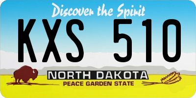 ND license plate KXS510