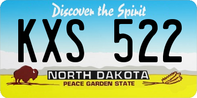 ND license plate KXS522