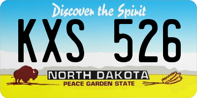 ND license plate KXS526