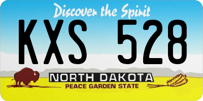 ND license plate KXS528