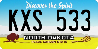 ND license plate KXS533