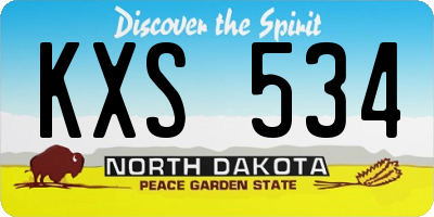 ND license plate KXS534