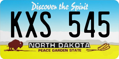 ND license plate KXS545