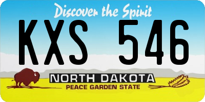 ND license plate KXS546