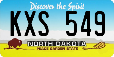 ND license plate KXS549