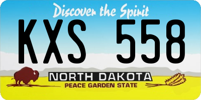 ND license plate KXS558