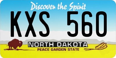 ND license plate KXS560