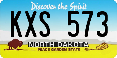 ND license plate KXS573