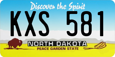 ND license plate KXS581