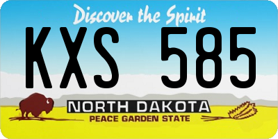 ND license plate KXS585