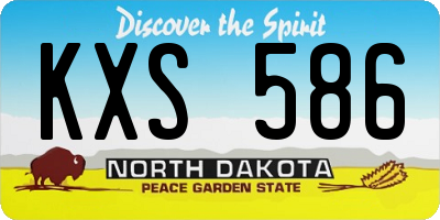 ND license plate KXS586