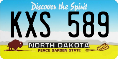 ND license plate KXS589