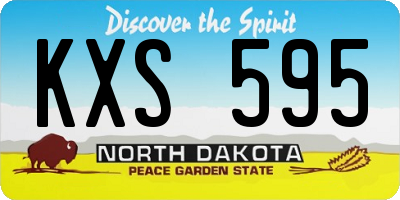 ND license plate KXS595
