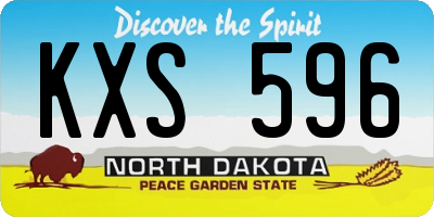 ND license plate KXS596