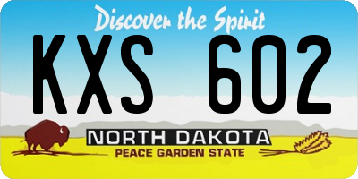 ND license plate KXS602