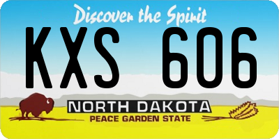 ND license plate KXS606
