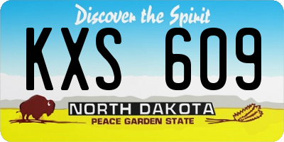 ND license plate KXS609