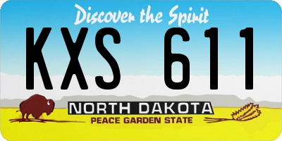 ND license plate KXS611