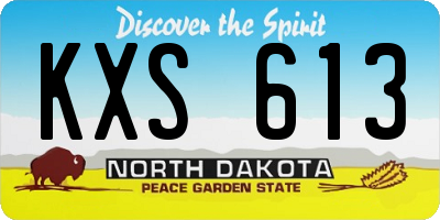 ND license plate KXS613